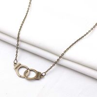 Fashion Handcuffs Alloy Plating Couple Necklace 1 Piece sku image 1