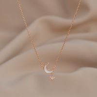 Fashion Geometric Star Moon Copper Inlay Zircon Necklace sku image 2