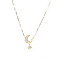 Fashion Geometric Star Moon Copper Inlay Zircon Necklace main image 3