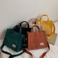Women's Fashion Solid Color Corduroy Shopping Bags main image 6