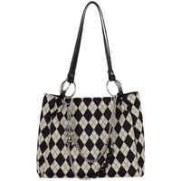 Women's Fashion Plaid Canvas Shopping Bags main image 4