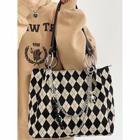 Femmes Mode Plaid Toile Sac De Courses main image 6