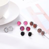 Simple Style Round Stainless Steel Resin Plating Ear Studs 1 Pair main image 5