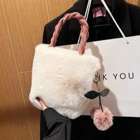 Women's Medium Plush Solid Color Cute Ornament Square Magnetic Buckle Crossbody Bag main image 4