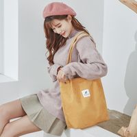 Women's Fashion Solid Color Corduroy Shopping Bags main image 3