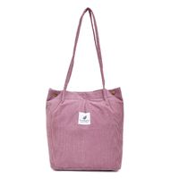 Women's Fashion Solid Color Corduroy Shopping Bags sku image 3
