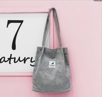 Women's Fashion Solid Color Corduroy Shopping Bags sku image 6