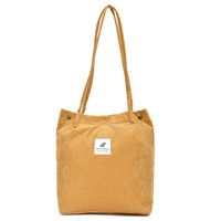 Women's Fashion Solid Color Corduroy Shopping Bags sku image 2