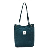 Women's Fashion Solid Color Corduroy Shopping Bags sku image 4