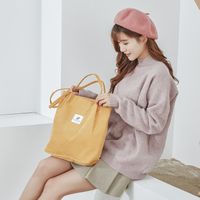 Women's Fashion Solid Color Corduroy Shopping Bags main image 6
