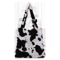 Women's Large Plush Zebra Solid Color Leopard Fashion Square Zipper Shoulder Bag sku image 6