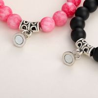 Fashion Round Stainless Steel Alloy Natural Stone Beaded Bracelets main image 3