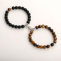 Fashion Round Stainless Steel Alloy Natural Stone Beaded Bracelets sku image 8