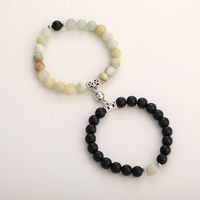 Fashion Round Stainless Steel Alloy Natural Stone Beaded Bracelets sku image 10