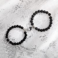 Fashion Round Stainless Steel Alloy Natural Stone Beaded Bracelets sku image 4