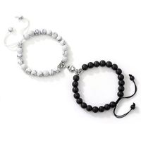 Fashion Round Stainless Steel Alloy Natural Stone Beaded Bracelets sku image 12