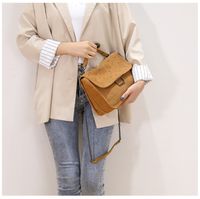Women's Small All Seasons Pu Leather Solid Color Fashion Square Flip Cover Shoulder Bag main image 4