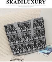 Women's Ethnic Style Animal Stripe Canvas Shopping Bags sku image 2