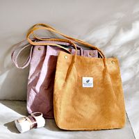 Women's Fashion Solid Color Corduroy Shopping Bags main image 1
