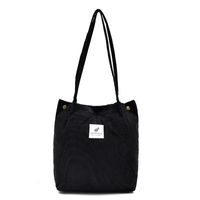 Women's Fashion Solid Color Corduroy Shopping Bags sku image 3