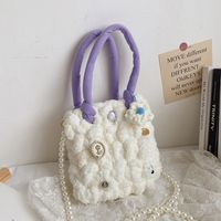 Women's Medium Plush Cartoon Cute Ornament Square Hidden Buckle Crossbody Bag sku image 14