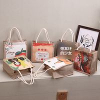 Women's Fashion Cartoon Fruit Canvas Cotton And Linen Shopping Bags main image 3