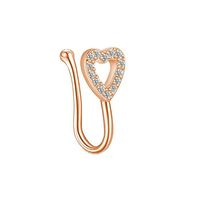 Simple Style Heart Shape Stainless Steel Inlay Zircon Nose Ring 1 Piece sku image 9