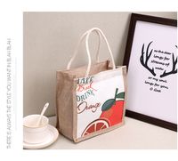 Women's Fashion Cartoon Fruit Canvas Cotton And Linen Shopping Bags sku image 6
