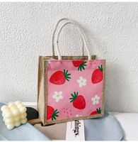 Women's Fashion Cartoon Fruit Canvas Cotton And Linen Shopping Bags sku image 15