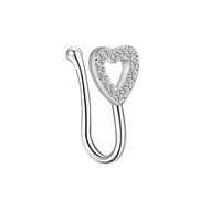 Simple Style Heart Shape Stainless Steel Inlay Zircon Nose Ring 1 Piece sku image 7