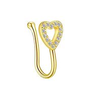 Simple Style Heart Shape Stainless Steel Inlay Zircon Nose Ring 1 Piece sku image 8