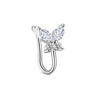 Simple Style Heart Shape Stainless Steel Inlay Zircon Nose Ring 1 Piece sku image 30