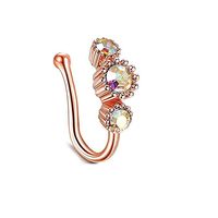 Simple Style Heart Shape Stainless Steel Inlay Zircon Nose Ring 1 Piece sku image 12