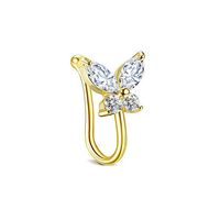 Simple Style Heart Shape Stainless Steel Inlay Zircon Nose Ring 1 Piece sku image 31