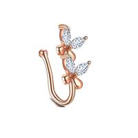 Simple Style Heart Shape Stainless Steel Inlay Zircon Nose Ring 1 Piece sku image 42