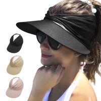 امرأة موضة اللون الصامد حواف منحنية قبعة الشمس main image 6