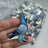 Retro Bird Wood Printing Unisex Brooches main image 5