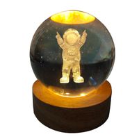 Creative Carving Luminous Crystal Ball Table Decorative Small Night Lamp main image 3