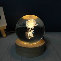 Creative Carving Luminous Crystal Ball Table Decorative Small Night Lamp sku image 21