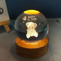 Creative Carving Luminous Crystal Ball Table Decorative Small Night Lamp sku image 25