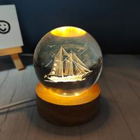 Creative Carving Luminous Crystal Ball Table Decorative Small Night Lamp sku image 29