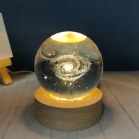 Creative Carving Luminous Crystal Ball Table Decorative Small Night Lamp main image 4