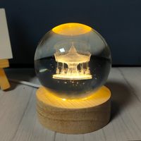 Creative Carving Luminous Crystal Ball Table Decorative Small Night Lamp sku image 8