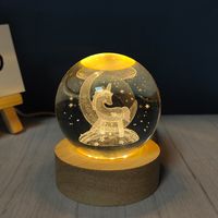 Creative Carving Luminous Crystal Ball Table Decorative Small Night Lamp sku image 12