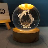 Creative Carving Luminous Crystal Ball Table Decorative Small Night Lamp sku image 28