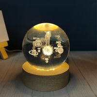 Creative Carving Luminous Crystal Ball Table Decorative Small Night Lamp sku image 11