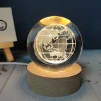 Creative Carving Luminous Crystal Ball Table Decorative Small Night Lamp sku image 7