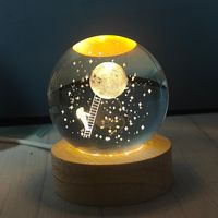 Creative Carving Luminous Crystal Ball Table Decorative Small Night Lamp main image 5