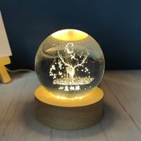 Creative Carving Luminous Crystal Ball Table Decorative Small Night Lamp sku image 15