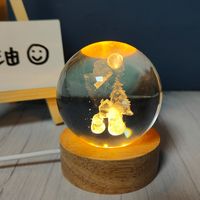 Creative Carving Luminous Crystal Ball Table Decorative Small Night Lamp sku image 35